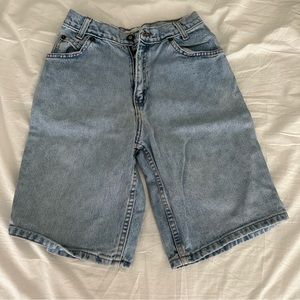 90s stone mesa mid length light wash jorts